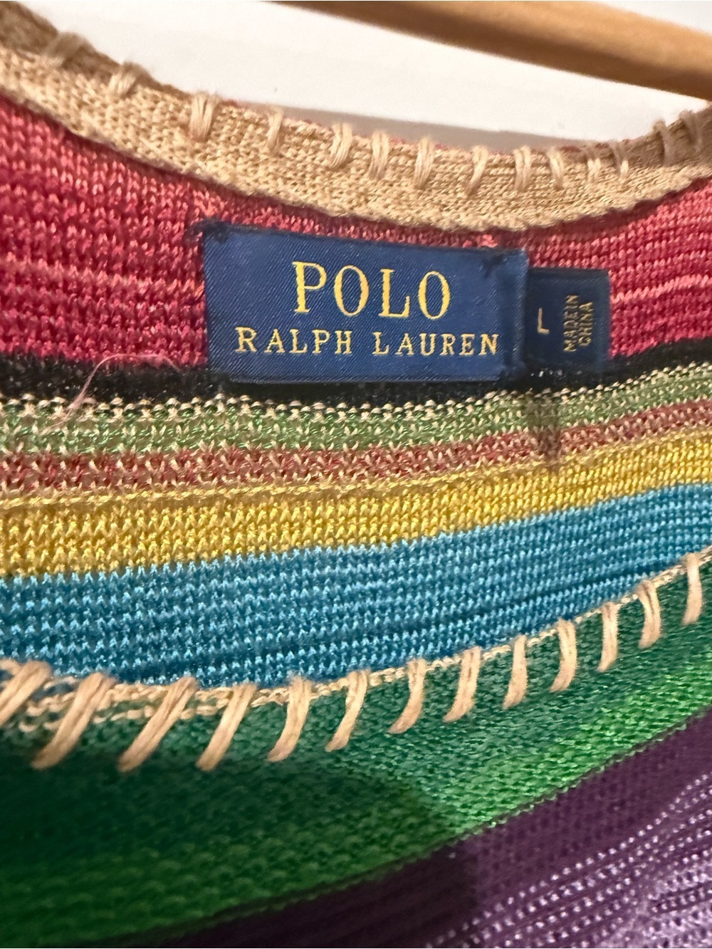 Vintage Polo Ralph Lauren Blue Label Linen silk
Stripe Knit Maxi Dress L - Picture 4 of 8